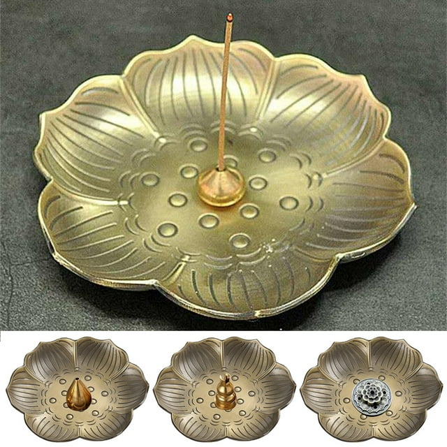 Travelwant Brass Incense Sticks Holder Lotus Inscent Burner Disc Wide