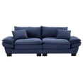 thumbnail image 2 of Corduroy Sofa Sleeper Couch Loveseat Sofa with Pillows Comfy Upholstered Deep Seat Sofa for Bedroom,Living Room,Office,Dorm-Blue Corduroy, 2 of 9