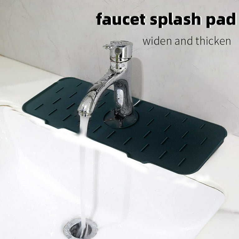 1pc Silicone Sink Faucet Mat Splash Guard; Kitchen Sink Draining Pad Behind  Faucet Dish Drying Mat For Countertop; Bathroom; Farmhouse