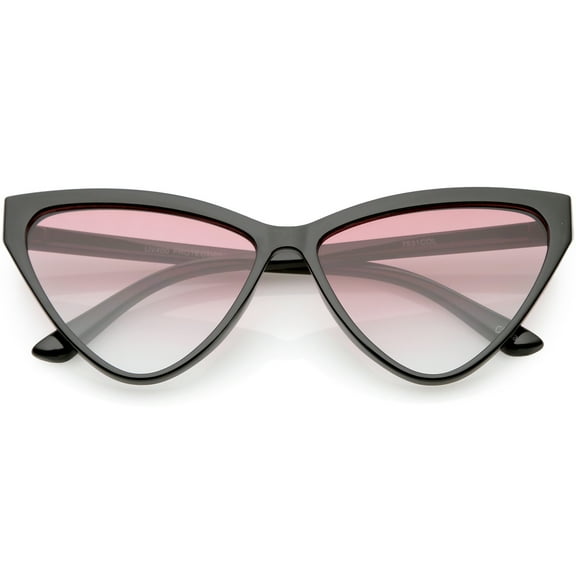 Oversize Vintage Cat Eye Sunglasses Color Tinted Lens 59mm (Black / Pink Gradient)