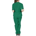 thumbnail image 4 of Kixjoy Green Scrubs Sets for Women V Neck Short Sleeve Stretch Nurseing Scrubs Soft Drawstring Workwear Loose Medical Uniform Basic Lightweight Scrub Tops and Long Pants with Pockets, Green XL, 4 of 4