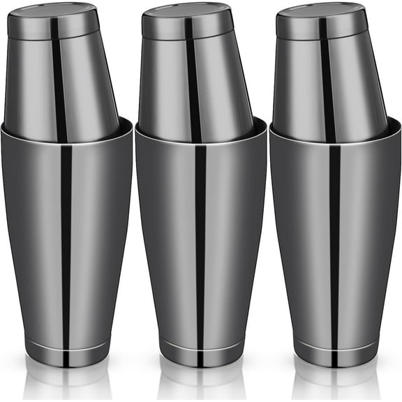 Sabary 6 Pcs Cocktail Shakers Professional Bar Shaker Boston Set Stainless Steel Martini Drink Mixer Basic Tool Weighted Shake Metal Can Cocktail Shaker Set, 18 Oz, 28 oz (Silver)
