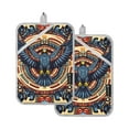 thumbnail image 7 of Yayeee Pot Holders Kitchen Heat Resistant with Pocket 7"x9.8" Cotton Oven Cooking Hot Pads, Blue Geometric Eagle, 7 of 7