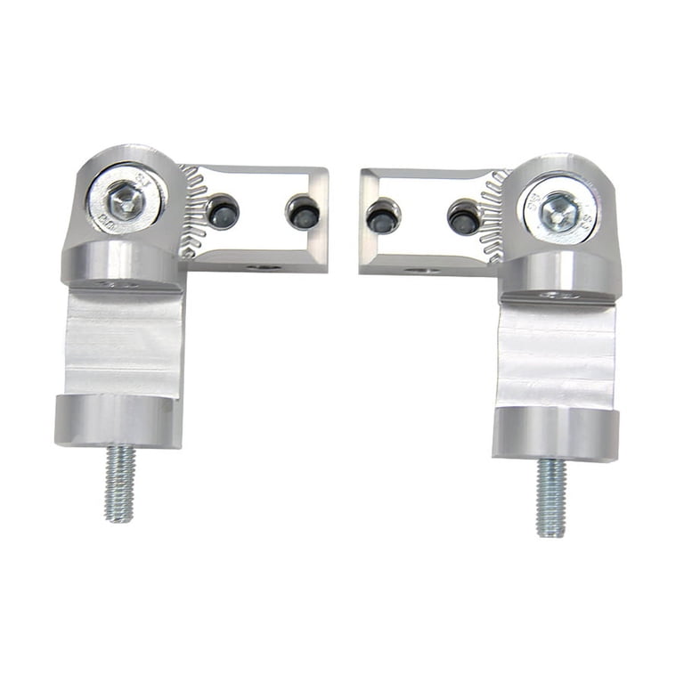 Universal Motorcycle Foldable Foot Pegs - 2 Pack, Aluminum CNC, 90 Degree Folding, Fits 8mm Mount, Silver