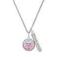 thumbnail image 1 of Delight Jewelry Silvertone Domed Multi Color VET Silvertone Fearless Bar Charm Necklace, 23", 1 of 4