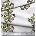 thumbnail image 2 of Soimoi Polyester Crepe Fabric Leaves & Floral Block Decor Fabric Printed Yard 42 Inch Wide, 2 of 3
