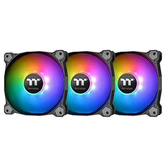 Thermaltake Pure 14 ARGB 5V Contrôleur Synchronisé/analogique TT Édition Premium 16.8 Millions de Couleurs 9 LEDs Adressables 140mm Boîtier Hydraulique/ventilateur Radiateur, Lot de 3 CL-F080-PL14SW-A