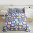 thumbnail image 2 of Homewish Multicolor Daisy Queen Comforter Set,Cartoon Flower Floral Bedding Sets,Geometric Polka Dots Bedding Comforter Set For Teens,Microfiber Bedroom Decor Reversible,3-Piece, 2 of 8