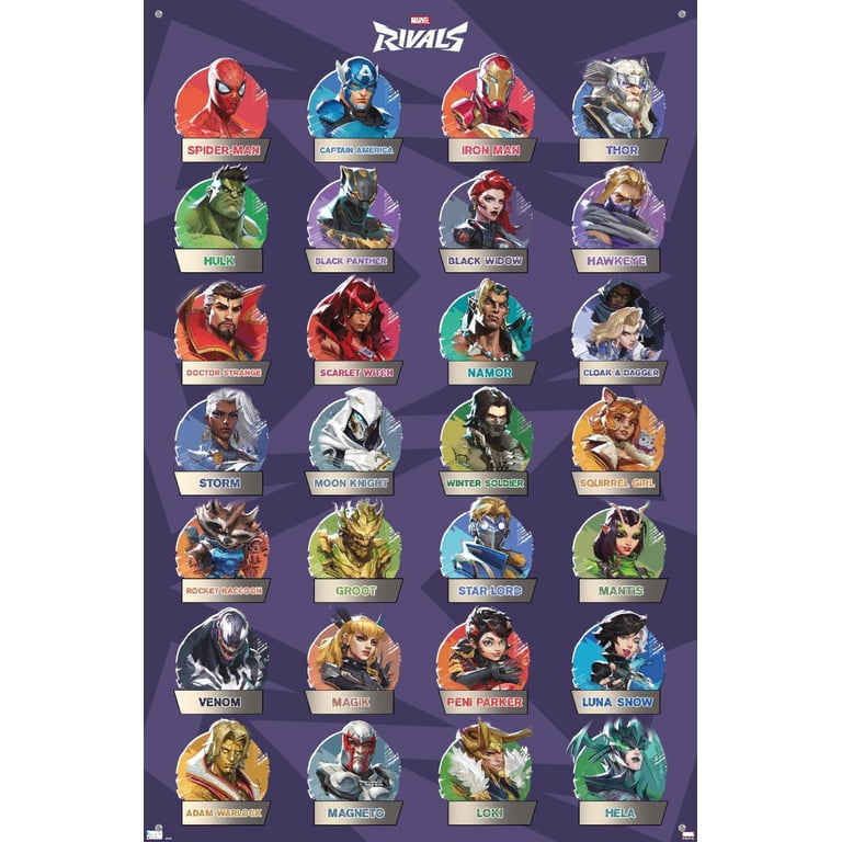 MARVEL RIVALS 立体キーチェーンセット コンプリートセット 全34種 Marvel Rivals - Grid Wall Poster with Pushpins, 22.375
