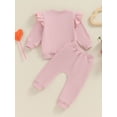 thumbnail image 4 of Caoirhny Baby Girl 2Pcs Fall Outfits Cute Bow Print Long Sleeve Pullover + Pants Set Toddler Clothes, 4 of 9