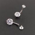 thumbnail image 3 of Jinsinto 2pcs Anti-allergy Umbilical Nail Creative Zircon Belly Button Ring, 3 of 5