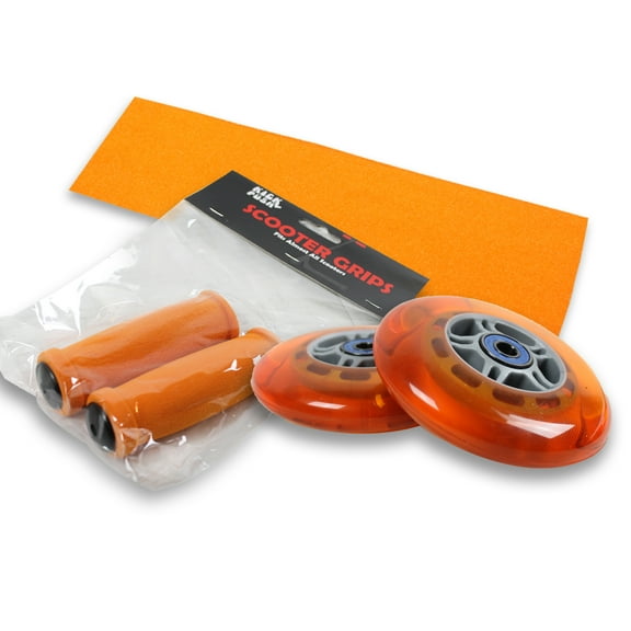 Upgrade Pack for Razor Scooter Orange Wheels, Handle Grips, Griptape, Bearings