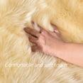 thumbnail image 4 of Latepis Sheepskin Rug 4x6, Washable Faux Fur Rug for Living Room,Teen Room Decor, Boho Rug, Light Yellow, Rectangle, 4 of 7