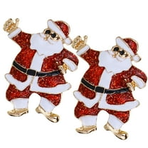 LOLIPPYY 2Pcs Metal Santa Claus Brooch Pin Christmas Clothing Decoration for Celebrations and