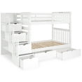 thumbnail image 3 of Bedz King Tall Stairway Bunk Beds Twin over Twin with 4 Drawers in the Steps and 2 Under Bed Drawers, White, 3 of 9
