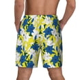 thumbnail image 4 of Uemuo Lilies Flowers Pattern Mens Swim Trunks Quick Dry Board Shorts with Mesh Lining, Stretch Beach Shorts Quick Dry No-Chafing Board Shorts-, 4 of 9