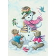 thumbnail image 2 of Kruskamp, Janet 18x24 White Modern Wood Framed Museum Art Print Titled - Snowman Teddy Bear II, 2 of 4