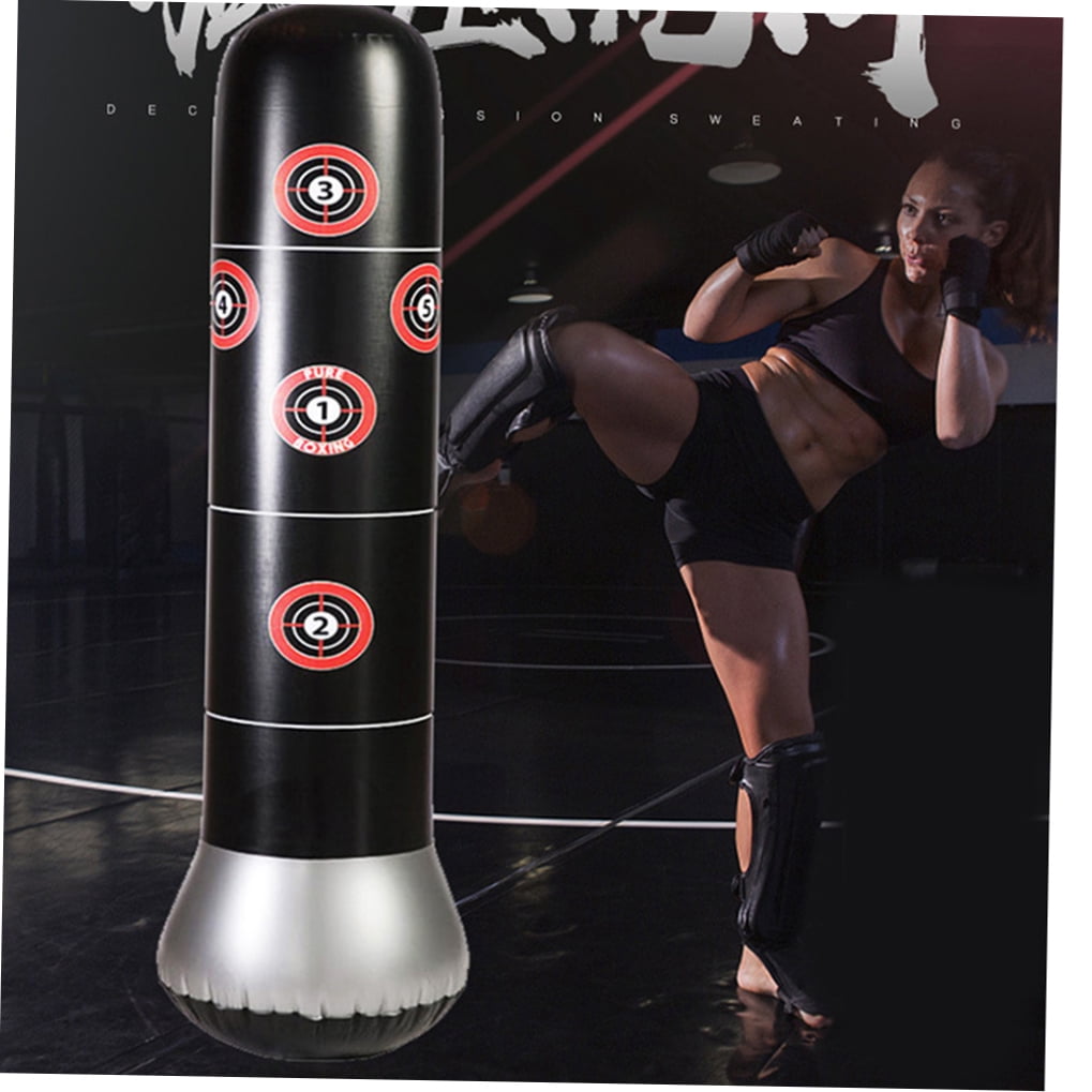 HONMEET Vertical Inflatable Sandbag Boxing Column Fitness Trainer - 1 Piece Workout Tool, and Colorful Exercise Equipment