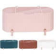 thumbnail image 1 of Glarks 1 Pack Pink Cotton Swab Holder, 3 Grids Separate Cotton Swabs Dispenser with Clear Lid, Cotton Ball Storage Box for Cotton Pads Swabs Rounds Balls (Pink), 1 of 7