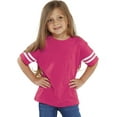 thumbnail image 2 of RABBIT SKINS Toddler Fine Jersey Short Sleeve Football Tee, Vintage Hot Pink/Blended White, 5/6, 2 of 2
