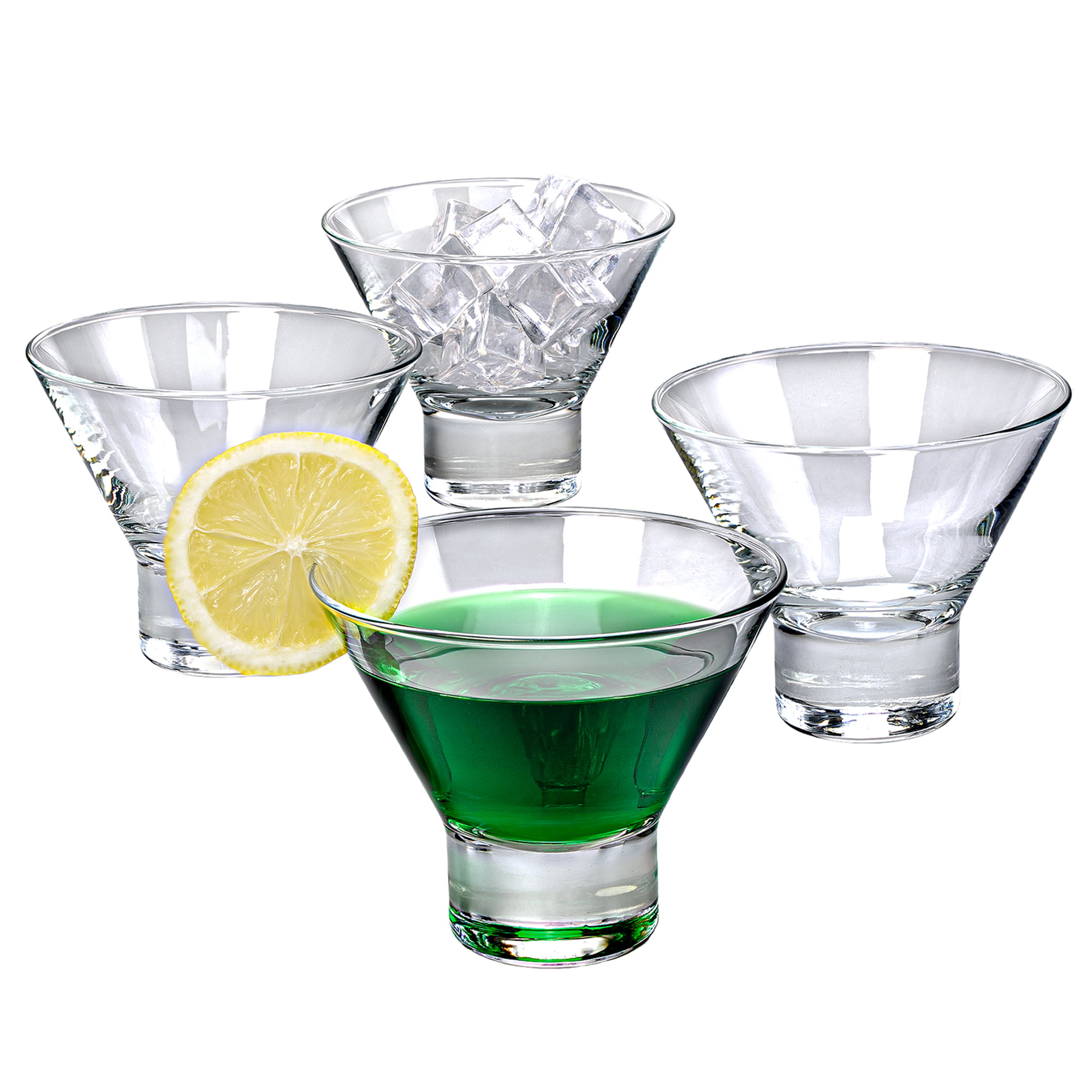 Afina Crystal Stemless Martini Glass Set of 8