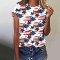thumbnail image 6 of ShiShine Women's 4th of July Shirts Crew Neck USA Flag Short Sleeve Retro Loose Patriotic Anniversary Patriotic Tops S-5XL, 6 of 7
