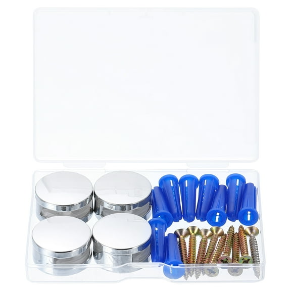 Uxcell 4Pcs Mirror Clips, Mirror Mounting Hardware with Screws & Anchors, Silver