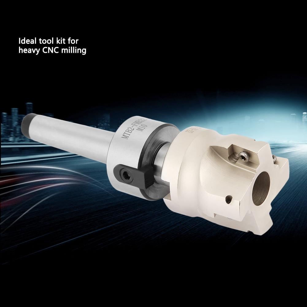 MT2-FMB22 Verlängerungsstange + 400R-50-22 Fräskopf – Set Mit 10 APMT1604 Hartmetall-Klingen – Für CNC-Fräsen – 50 Mm Durchmesser
