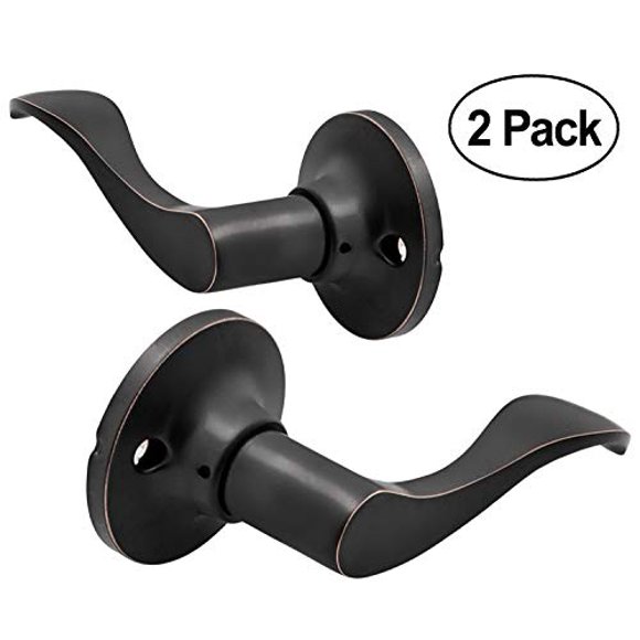 Berlin Modisch Dummy Lever Door Handle [Pack of Two] for Closets with a Oil Rubbed Bronze Finish, Single Side, Non-Turning wit