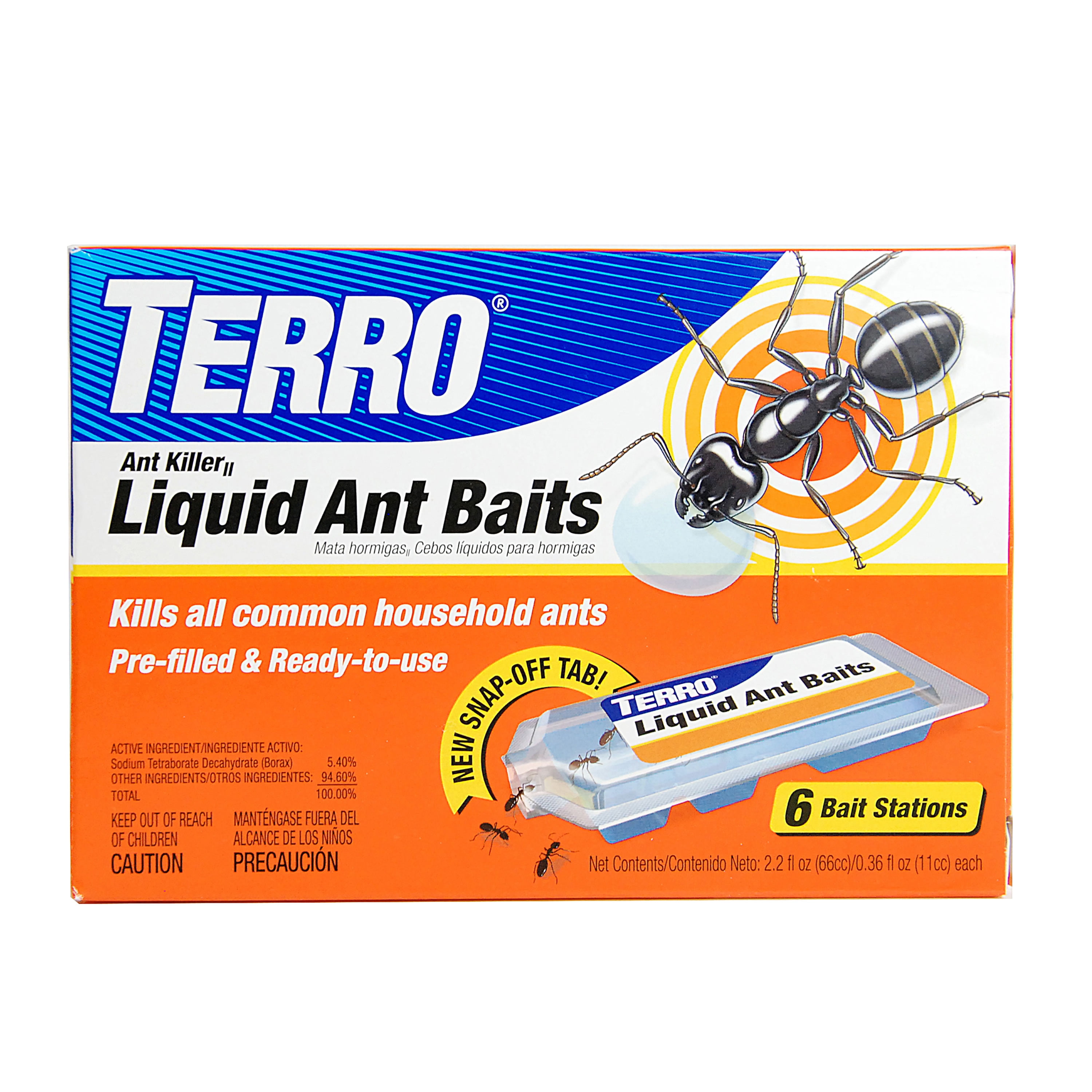 Woodstream TERRO Liquid Ant Bait Ant Killer 6 Bait Stations