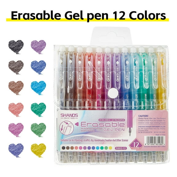 Erasable Gel Pens, 12/24/36 Colors Erasable Pens, Make Mistakes Disappear Colored Pens, Assorted Color Inks for Drawing Writing Planner,Gel Pens for Coloring