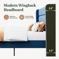 thumbnail image 5 of Amolife King Size Platform Bed Frame with Velvet Upholstered Wingback Headboard, No Box Spring Needed, Dark Blue, 5 of 9