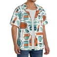thumbnail image 4 of Xecao offers the Cute Tableware for Men's Casual Short-sleeved Shirt, a button-up collared shirt with a pocket, perfect for beach vacations and yacht travel in the 3X-Large size., 4 of 7