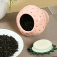 thumbnail image 2 of Grusce Strawberry Shaped Jar with Lid Cute Strawberry Ceramic Jar Creative Strawberry Shaped Canister Unique Strawberry Candy Jar Multifunctional Strawberry Cookie Jar for Tea Coffee Candy Cookie, 2 of 5