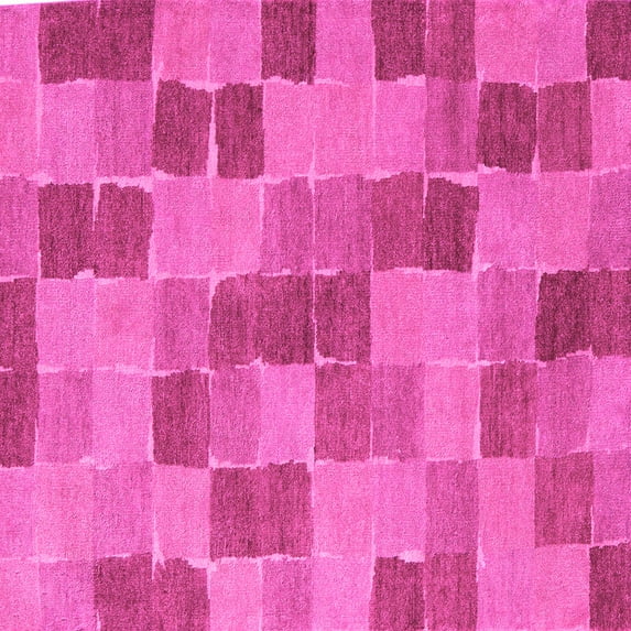 Ahgly Company Indoor Square Checkered Pink Modern Area Rugs, 6' Square
