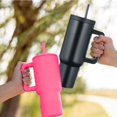 thumbnail image 3 of 40oz Tumbler with Straw and Lid, Stainless Steel Tumbler, Insulated Tumbler with Handle, Water Cup with Straw Cover, Double Wall Vacuum Tumbler for Hot Cold Water, Iced Tea or Smoothie, 3 of 7