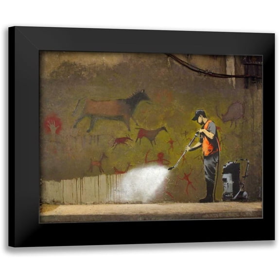 Anonymous 14x12 Black Modern Framed Museum Art Print Titled - Leake Street London-graffiti attributed to Banksy