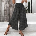 thumbnail image 4 of Asgosdo Women Cropped Pants High Waisted Polka Dot Wide Leg Loose Fit Casual Irregular Going Out Trousers, 4 of 5