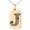 Rose, variant on Stainless Steel Letter J Initial Dotted Monogram Engraved Small Rectangle Dog Tag Charm Pendant Necklace