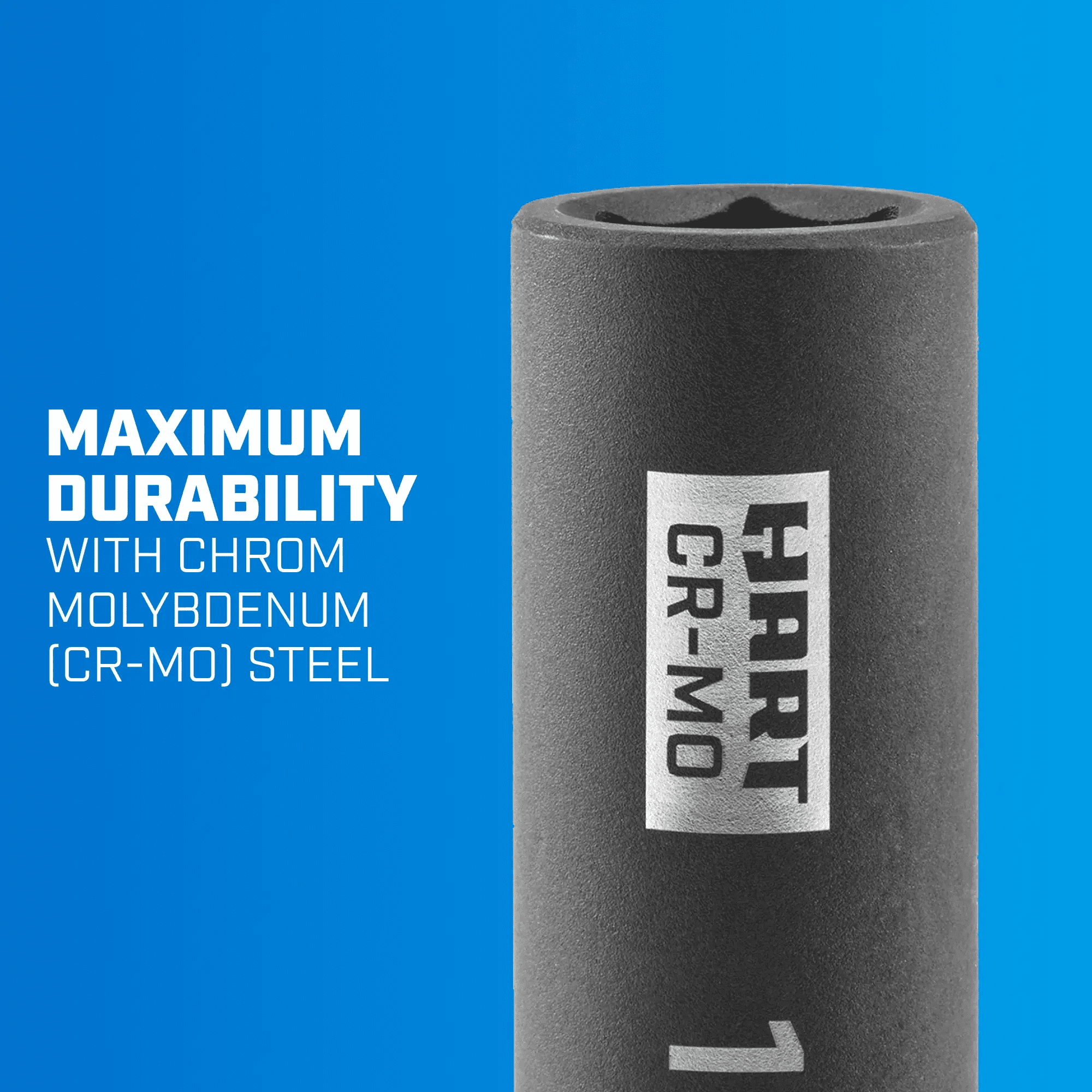 HART 10 Piece 3/8-inch CR-MO Impact Rated Socket Set, Metric Sockets