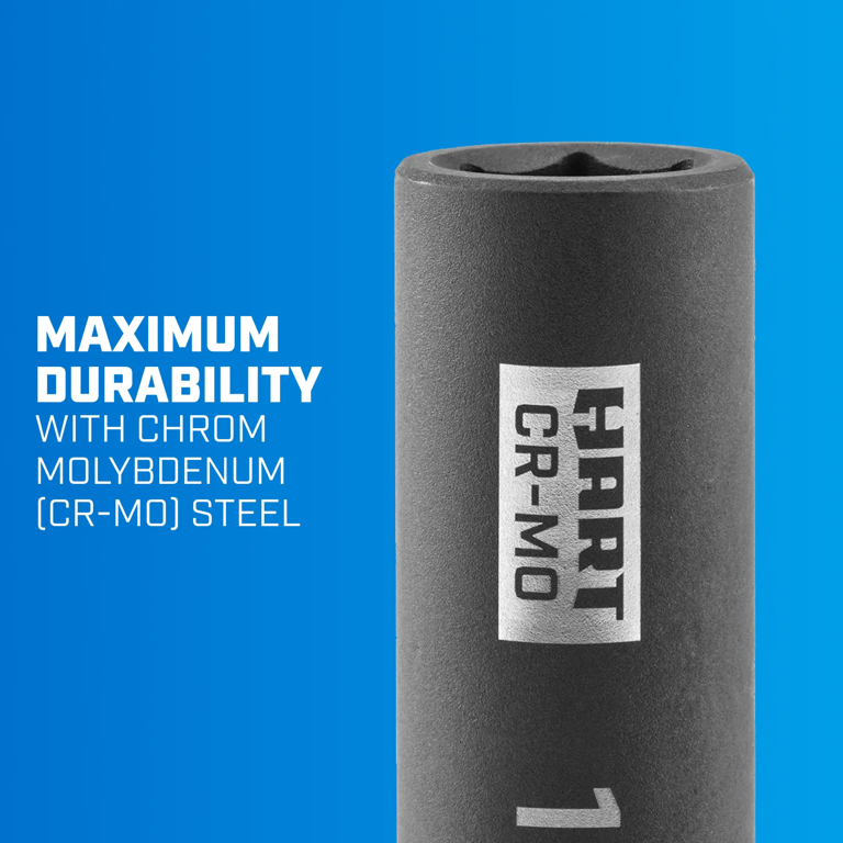 M❤️ HART 10 Piece 3/8-inch CR-MO Impact Rated Socket Set, Metric