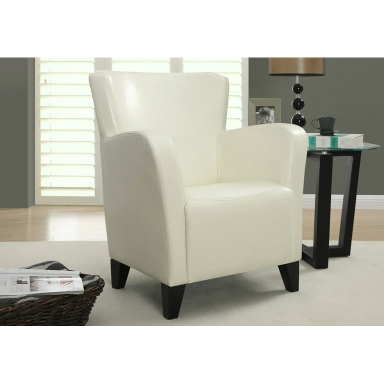 Ivory leather accent chair sales