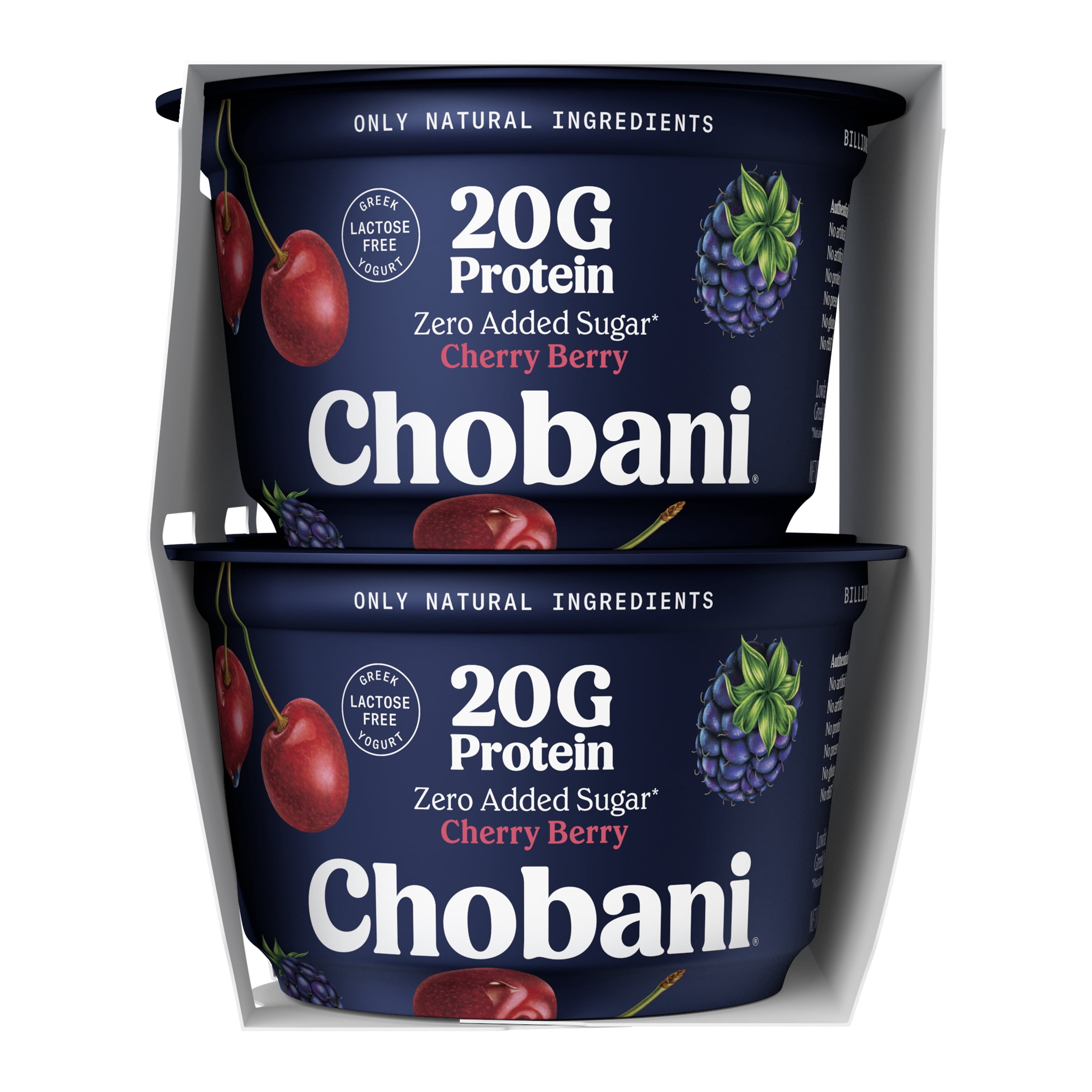 Chobani 20G Protein Low-Fat Greek Yogurt Cherry Berry 6.7oz 4 Pack