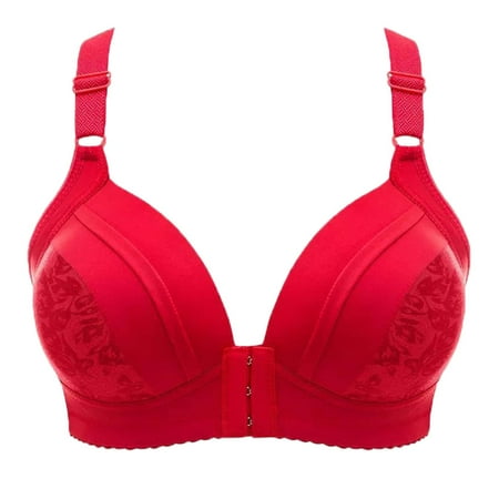 Gyexs Women s Push Up Wireless Bra Support Comfort No Underwire Bralette Everyday Wear Underwear Bras for Women Red Size 44
