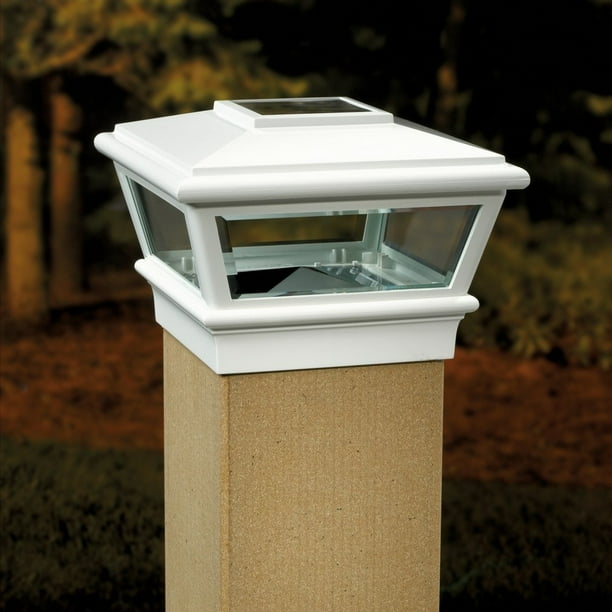 Deckorators White Solar Post Cap 4x4