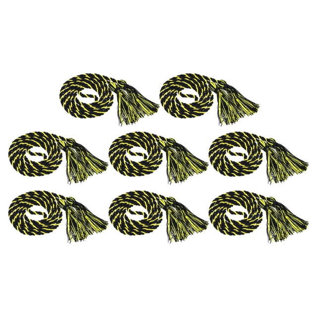 Unique Bargains 67inch Graduation Honor Cords, 8Pcs Graduation Cords Tassel Graduation Ropes Bright Color DIY, Black Gold