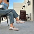 thumbnail image 5 of BERANMEY Women's Breathable Closed Toe Mesh Sandals Lightweight Comfort Flats with Metal Chain Detail Casual Walking Shoes for Beach and Holiday, 5 of 7