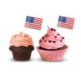 thumbnail image 2 of 100pcs American National Flag Cake Toppers Paper Cake Picks Cupcake Decor Party Supplies for Wedding Birthday Festival, 2 of 3
