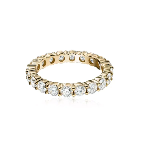 14k Yellow Gold filled Round Moissanite Eternity Ring