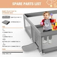 thumbnail image 3 of Babyeap Baby Playpen With Mat, Large Play Yard Fence for Toddlers, 50"x50" Gray, 3 of 9